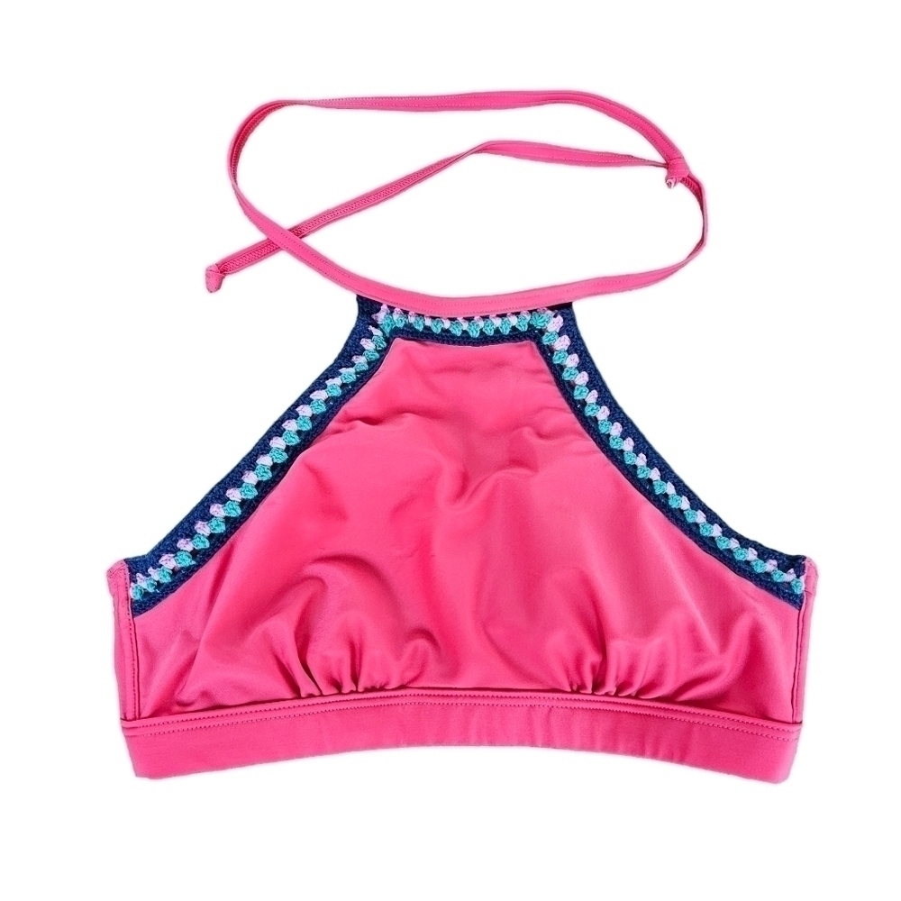 Seekers Australia Dusty Rose Pink Bikini Top with Embroidered Detail, Size Small